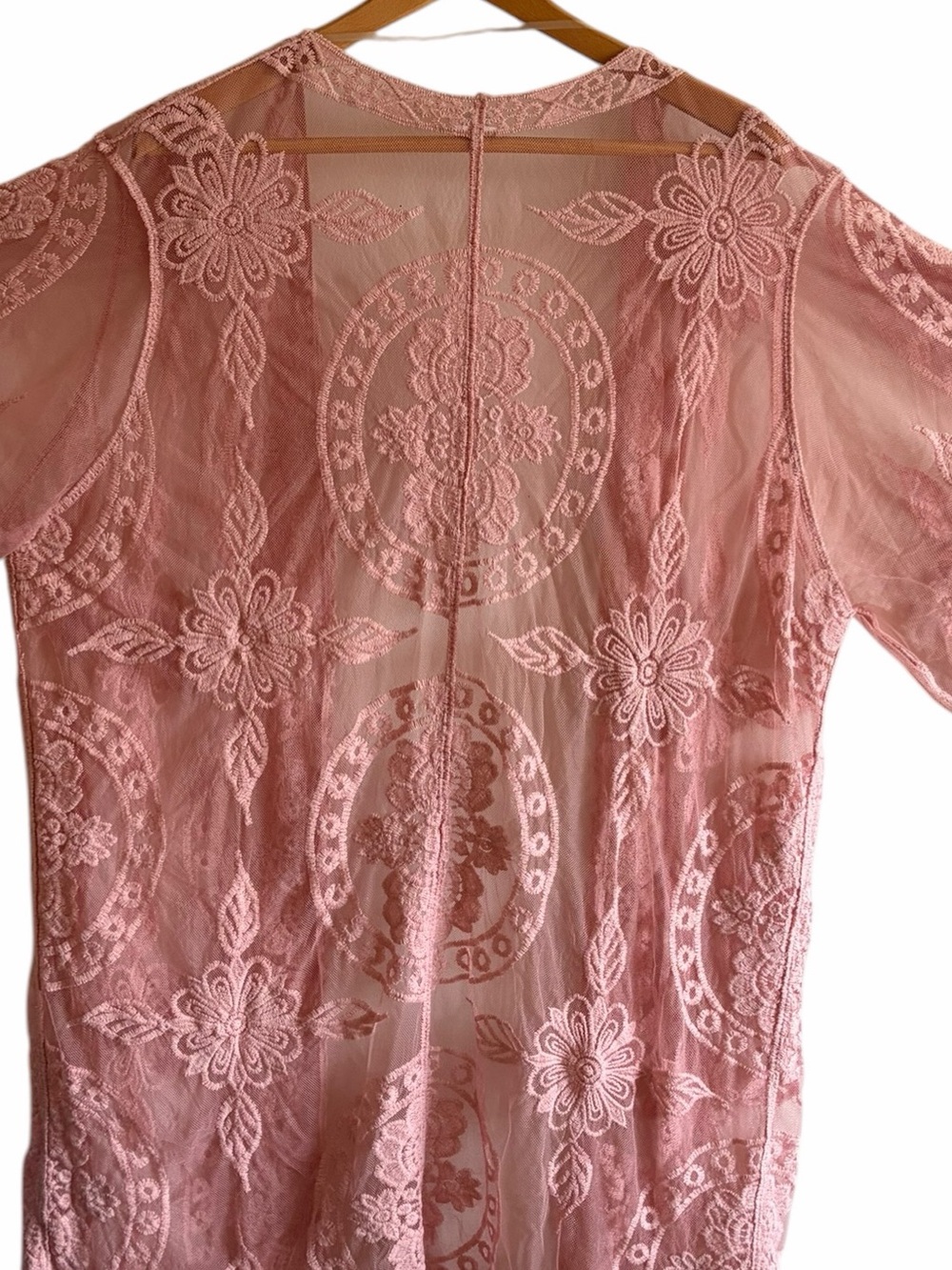 Embroidered Lace Cover-Up Blush Pink - Picture 6 of 12